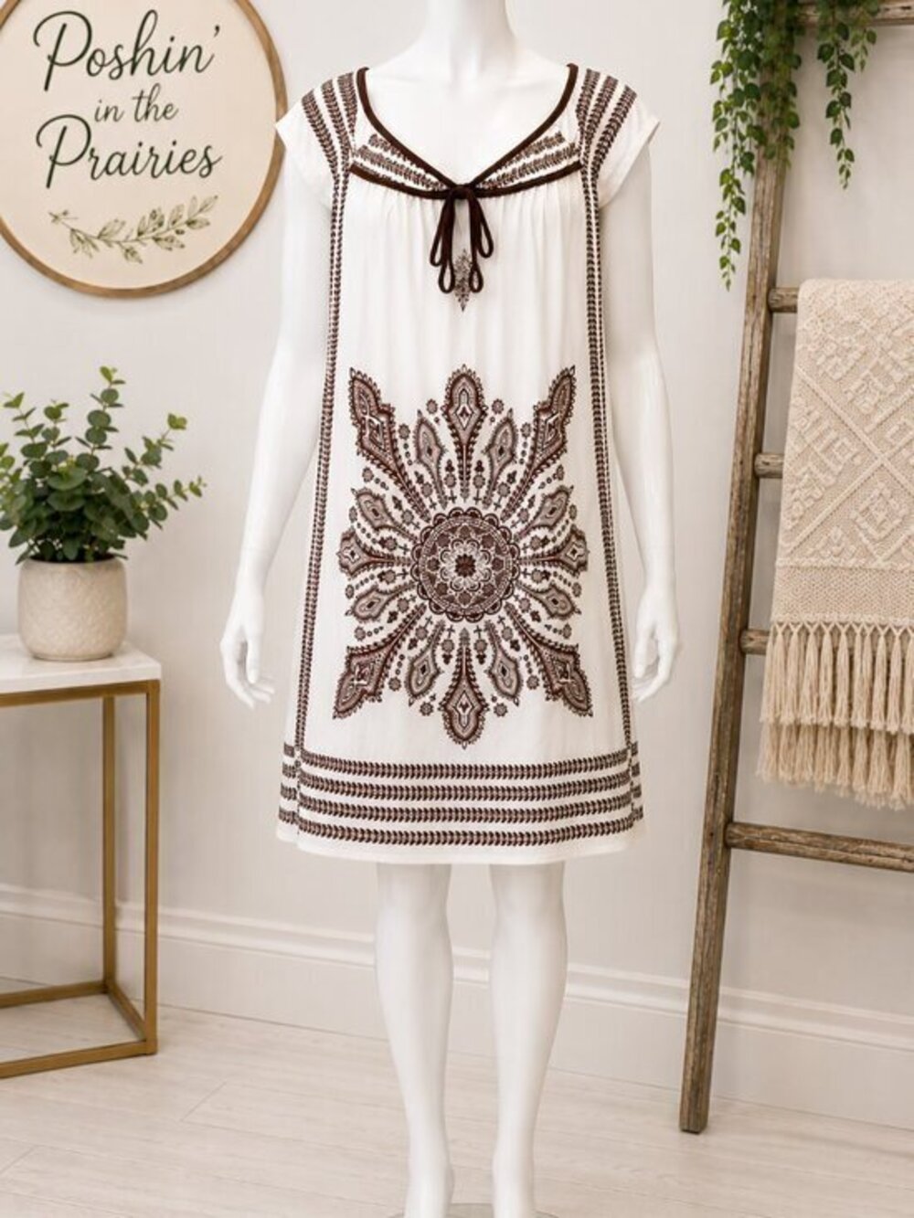 4 for $25 🤍 CristinaLove Embroidered Boho Dress 🤍 - Small